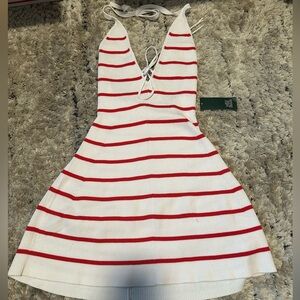 Red and White Striped dress